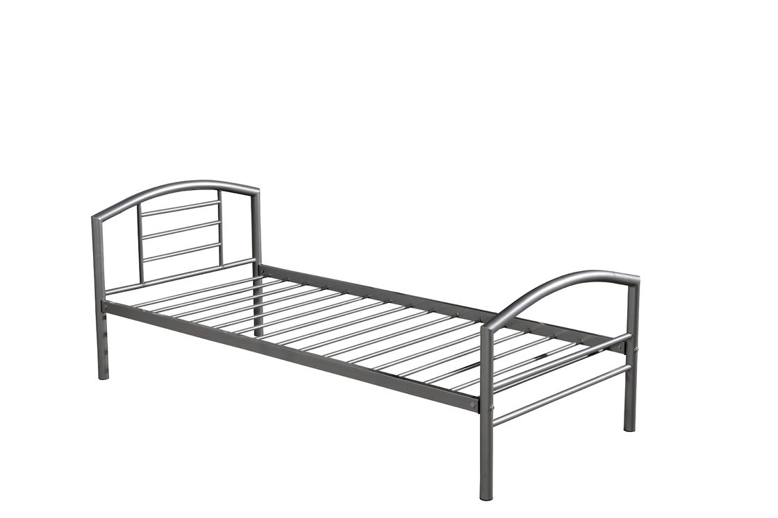 Easy Assembly Metal Single Bed Customizable Size Electrostatic Powder Coating