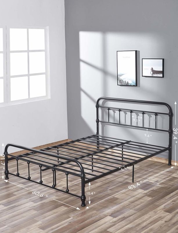 Full Size Durable King Size Iron Bed Customizable Services Elegant Design
