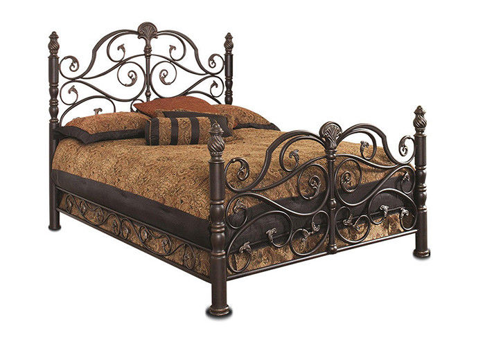 Queen Size ODM Steel Double Bed For Hotel Bedroom