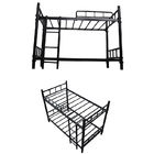 Twin Over Strong Metal Bunk Beds , Metal Twin Bunk Beds Safety Guard Rails Flat Ladder