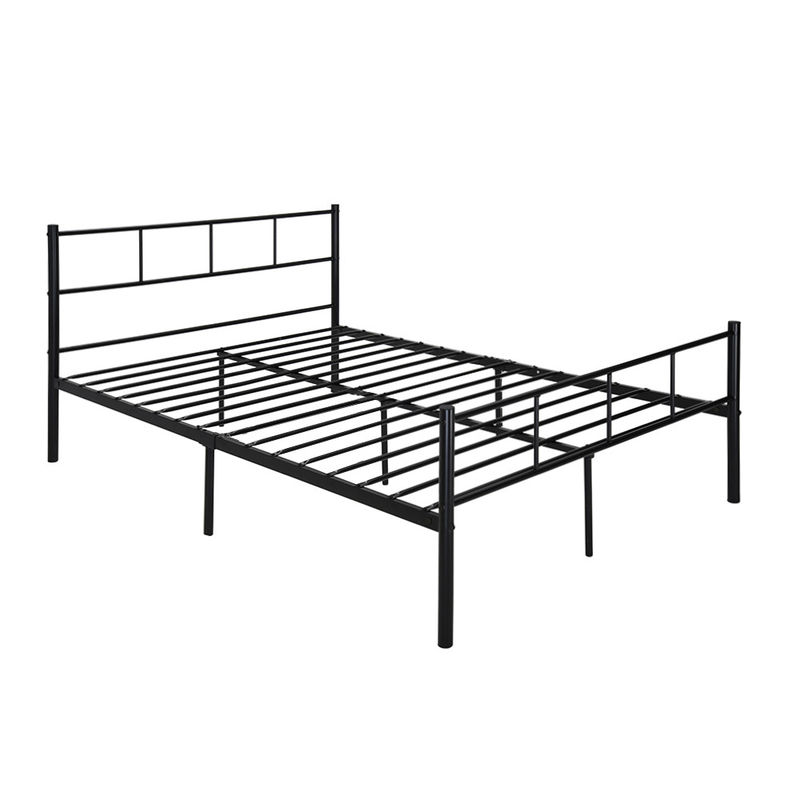 Durable Round Tube Black Pipe Bed Frame Easy Assembly Adults Designs