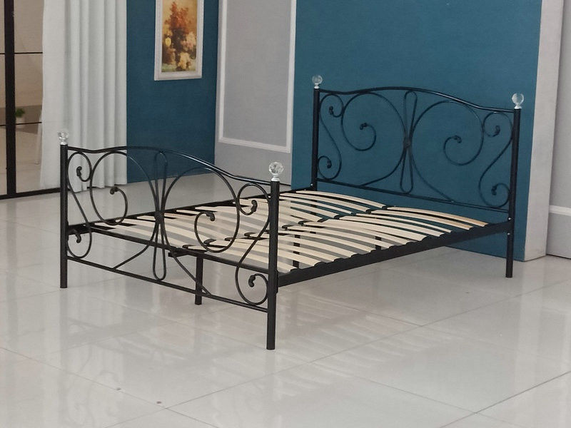 Home Furniture Slat Support Bed , Knock Down Bed Frame Smooth Finish Edges