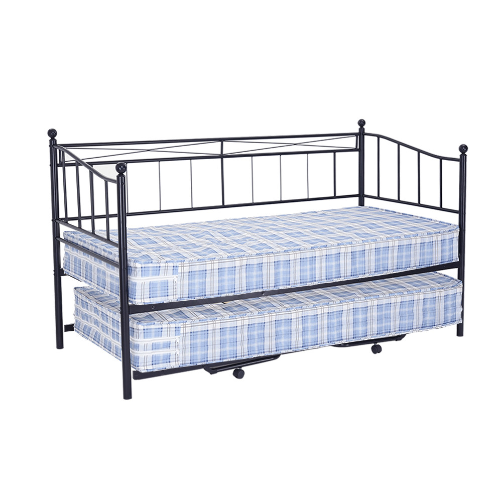 Wrought Iron Metal Daybed Frame 14.5kg With Pull Out Bed French Style