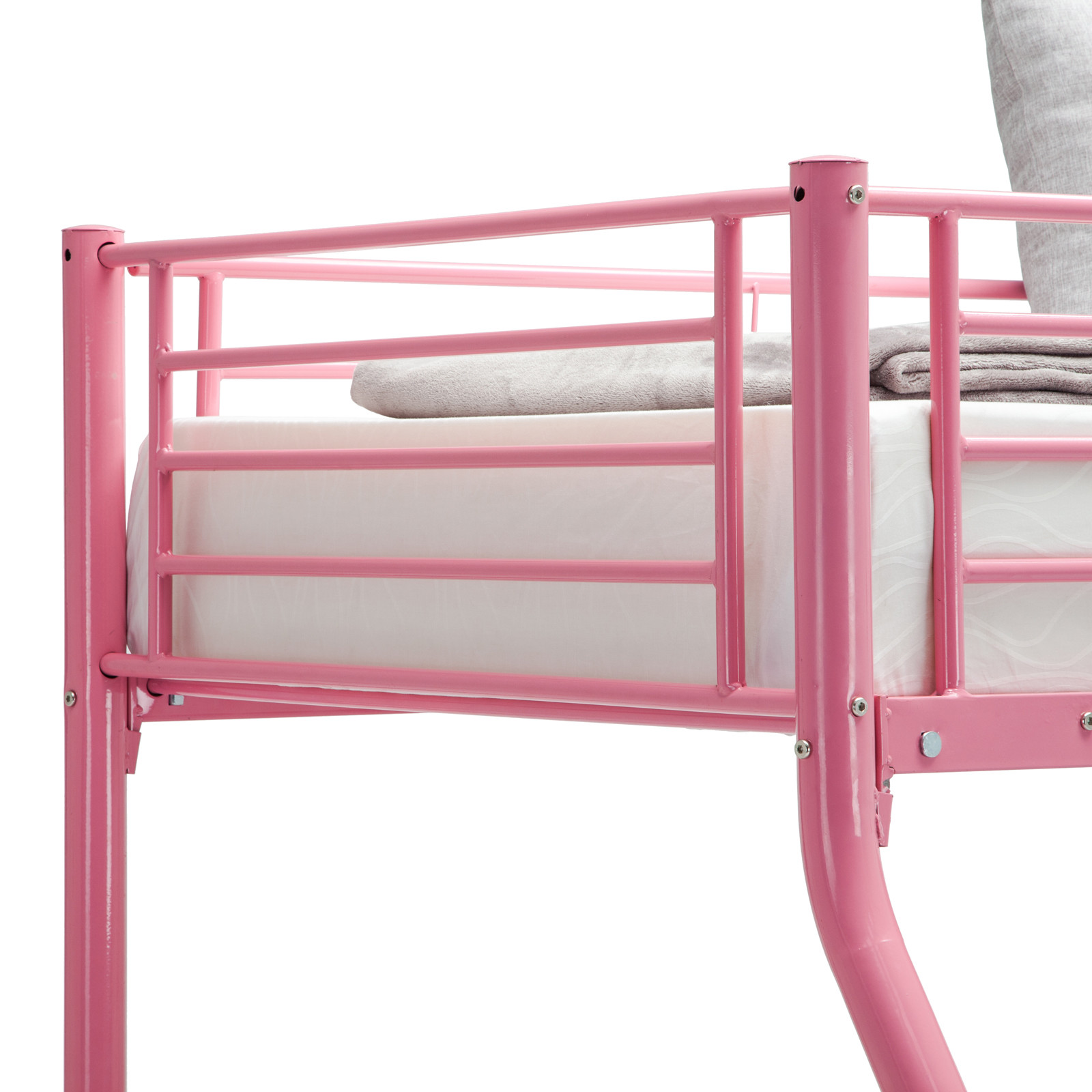Twin Over Twin Steel Bunk Beds Easy Assembly With Removable Ladder