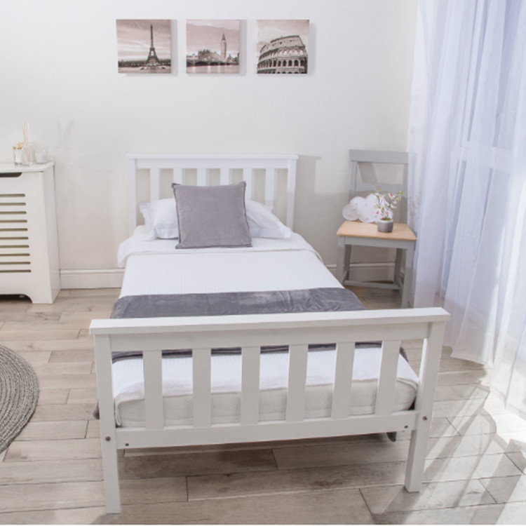 OEM Wooden Slat Bed Frame Single Size Frame Customizable Dimensions