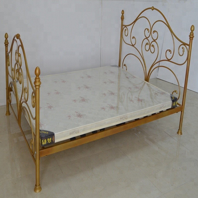 3ft 4ft 5ft Metal Bed Frame European Design Rust Proof With Wooden Slats