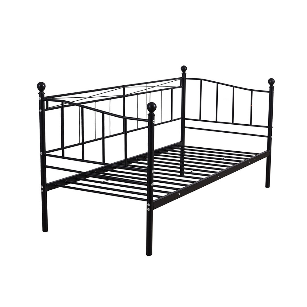 Black Wrought Iron Daybed Frame Indoor Decoration Contemporary Design